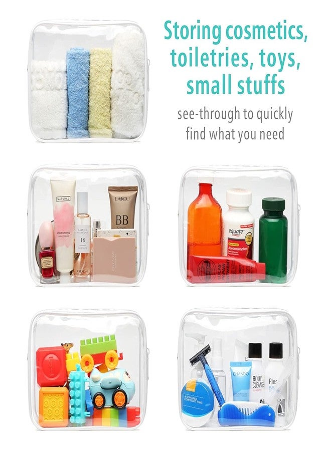 F-color TSA Approved Toiletry Bag - 3 Pack Clear Toiletry Bags Clear Makeup Cosmetic Bags for Women Men, Quart Size Travel Bag, Carry on Airport Airline Compliant Bag, White(for age 12 or above) - Image 5