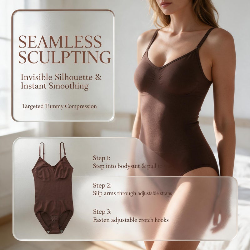 Women's Seamless Shaping Bodysuit with Tummy Control, Hip Lift and Bust Support - Image 3
