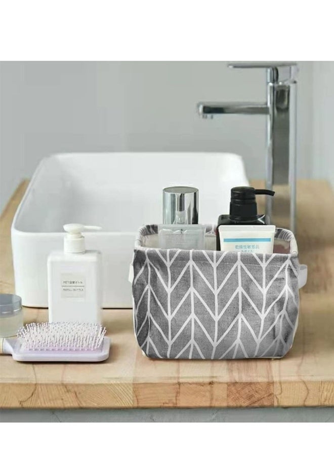 مجموعة من 4 صناديق تخزين قابلة للطي مصنوعة من القماش لتنظيم الأغراض مع مقابض، صندوق تخزين صغير مستطيل الشكل، مكعب، صندوق تخزين متعدد الأغراض قابل للطي، تخزين مستحضرات التجميل،أدوات العناية الشخصية، تنظيم الأدوات المكتبية،ترتيب ألعاب الأطفال الصغيرة ، الجوارب أو الإكسسوارات داخل الأدراج (متعددالالوان) - Image 5