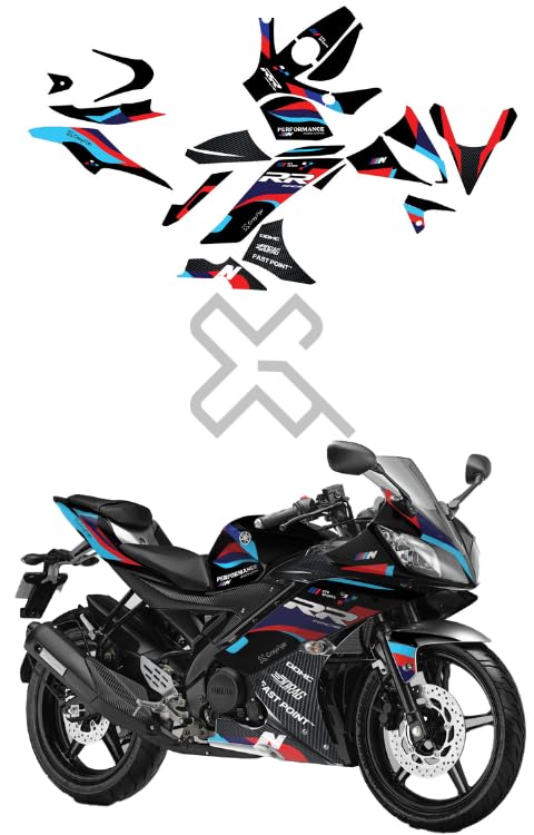 Grayfixx Black RR Edition Full Body Sticker for R15 V2 | Made in Premium Gloss Vinyl with FPF(Fade Protection Film), Water Proof, Precut Sticker, Pack of 1 Both Side with 2 Years Guarantee - Image 1