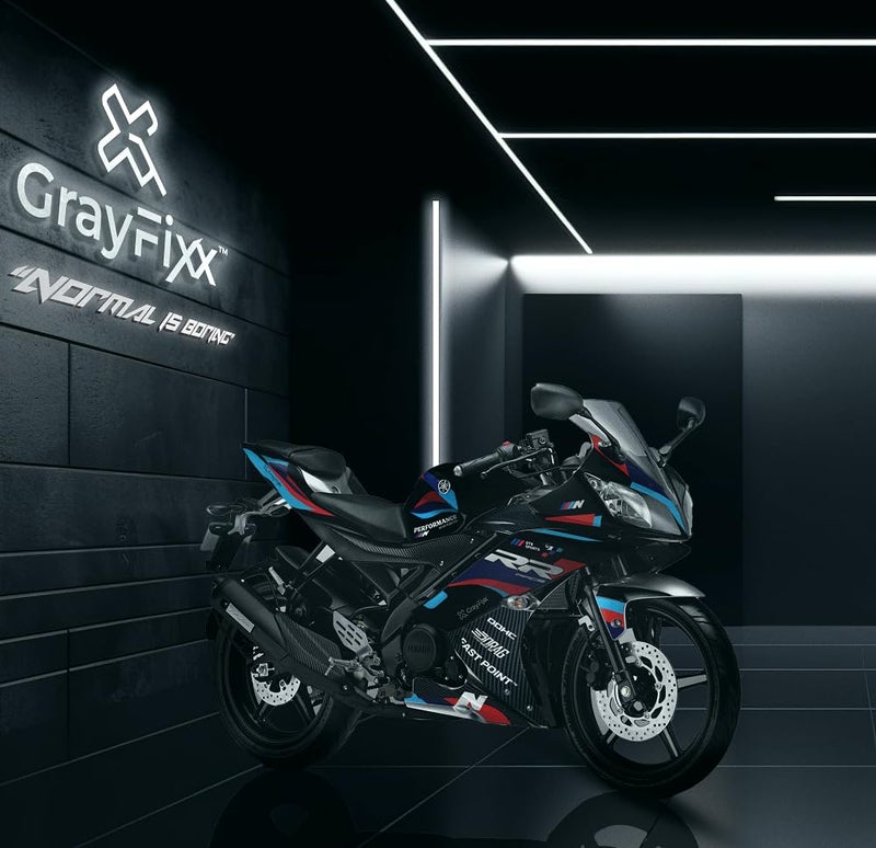 Grayfixx Black RR Edition Full Body Sticker for R15 V2 | Made in Premium Gloss Vinyl with FPF(Fade Protection Film), Water Proof, Precut Sticker, Pack of 1 Both Side with 2 Years Guarantee - Image 2