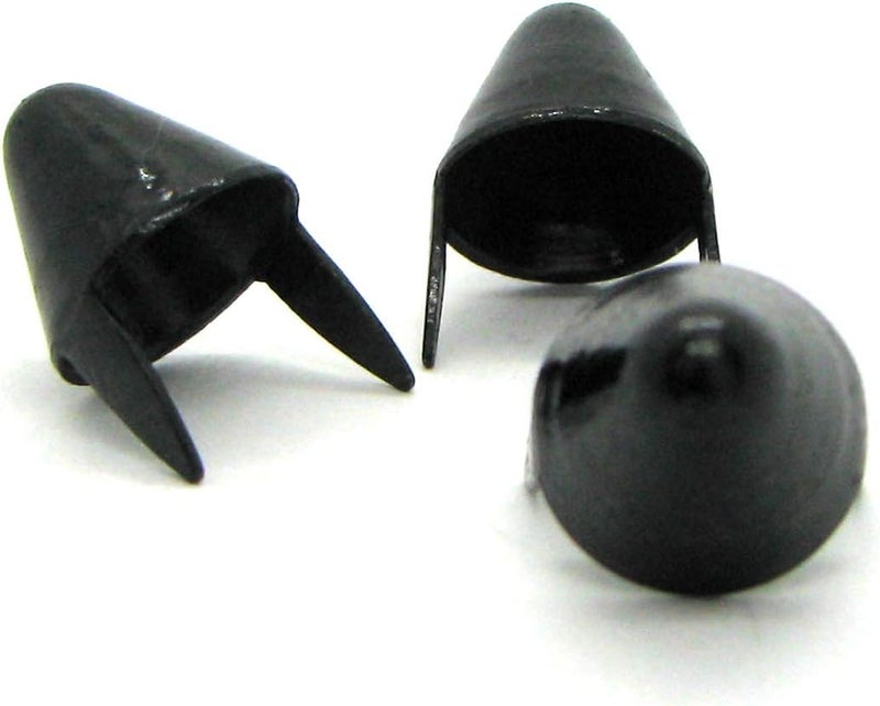 StudsAndSpikes UK English77 Style Cone Studs for Crafting – Two-Prong DIY Studs for Leather Craft and Projects – Craft Stud Set for Belts, Bracelets, Jackets and Costumes (Matte Black, Bag of 100) - Image 1