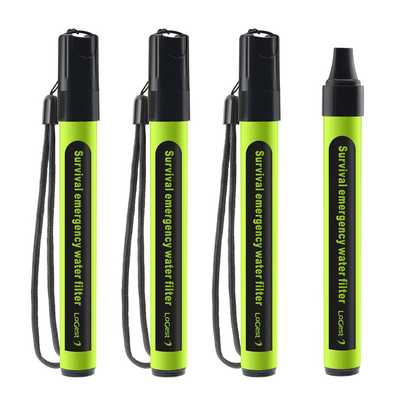 Logest 4 Pack Water Filter Straw - Water Purifying Device - Portable Personal Water Filtration Survival - for Emergency Kits Outdoor Activities and Hiking - Water Filter Camping Travel Survival Backpacking - Image 1