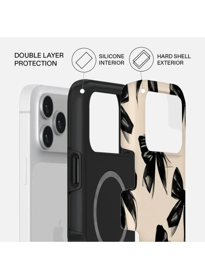 موبكوس جراب Mobcos Perfect Bow المميز لهاتف iPhone 17 Pro، متوافق مع غطاء صلب مزدوج الطبقات مع حماية من السيليكون - غطاء مقاوم للخدوش والصدمات