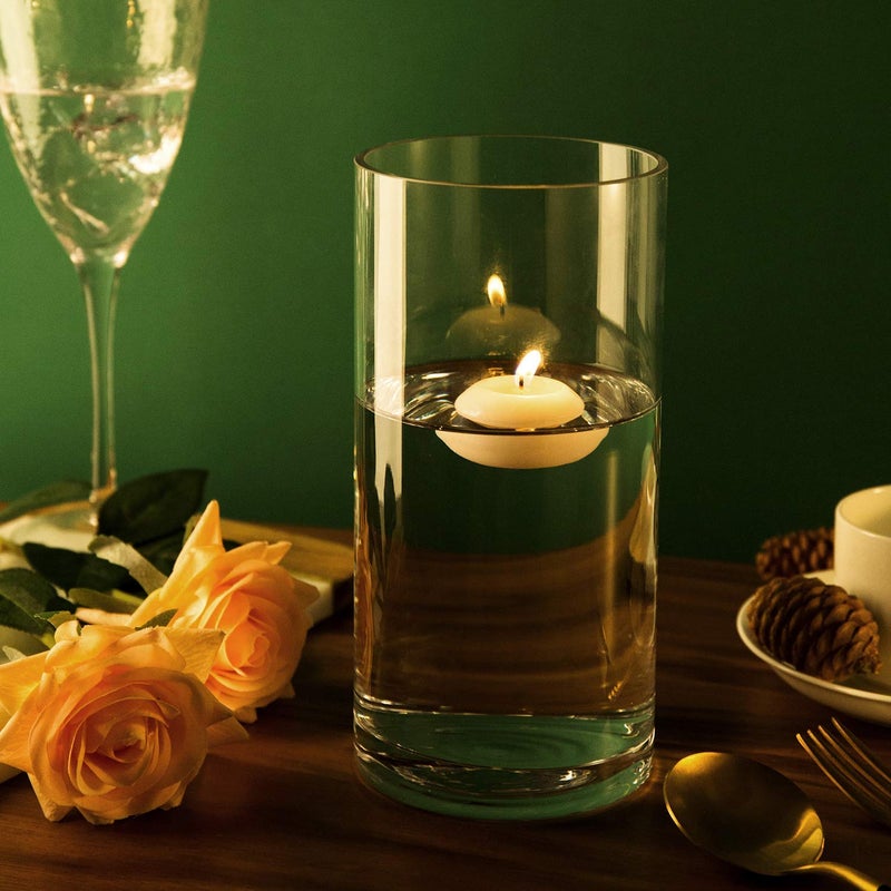 DECENT GLASS Glass Cylinder Floral Vase 20 cm Tall X 10 cm Wide Clear - Image 3