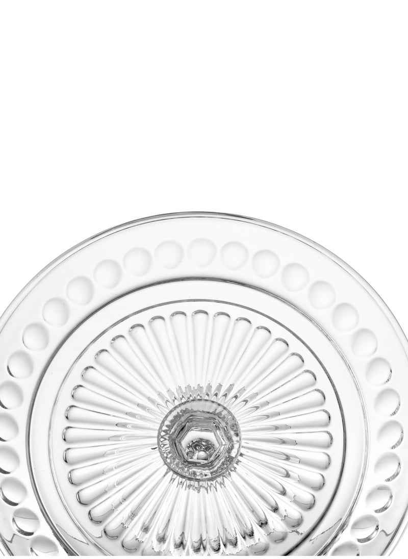 Elegant Serving plate with a base and a clear glass cover for sweets, cupcakes and all pastries, size 20*19 cm  - Image 4