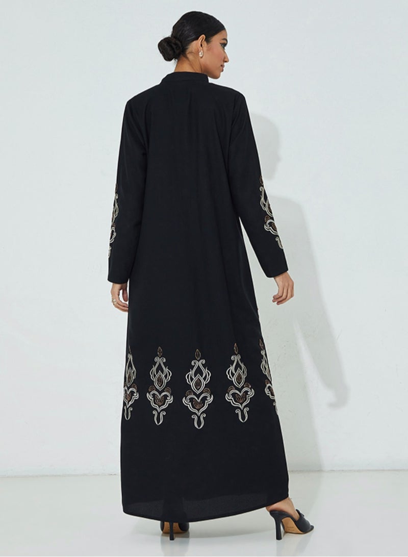 روزيت عباية عباية أنيق مزخرف بأكمام مطرزة - Image 4