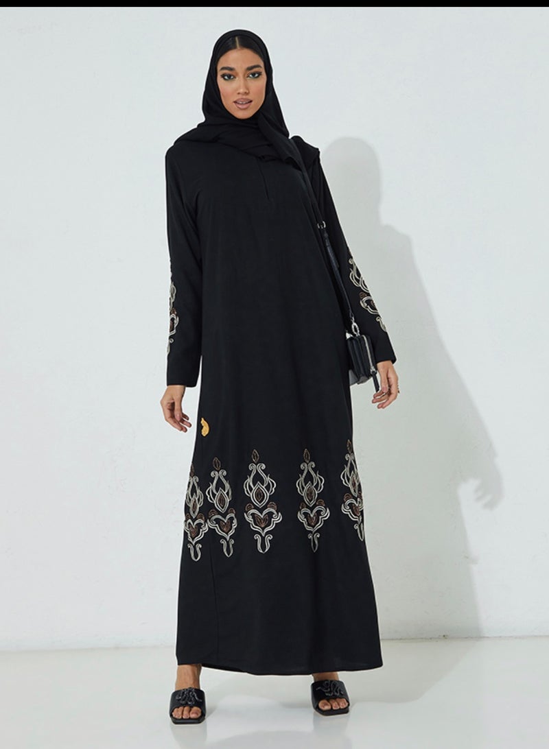 روزيت عباية عباية أنيق مزخرف بأكمام مطرزة - Image 3