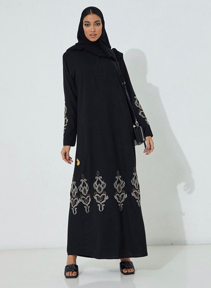 روزيت عباية عباية أنيق مزخرف بأكمام مطرزة - Image 1