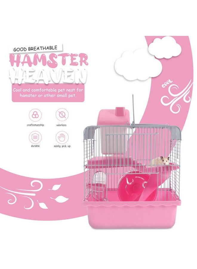 Scicalife Hamster Cage, Small Castle Luxury Hamster Cage Small Animal Cage Laura Small Hamster Cage Enclosure Hamster Habitat 9.45 x 7.09 x 12.2 in & Includes All Accessories for Dwarf Hamsters, Guinea Pig - Image 3