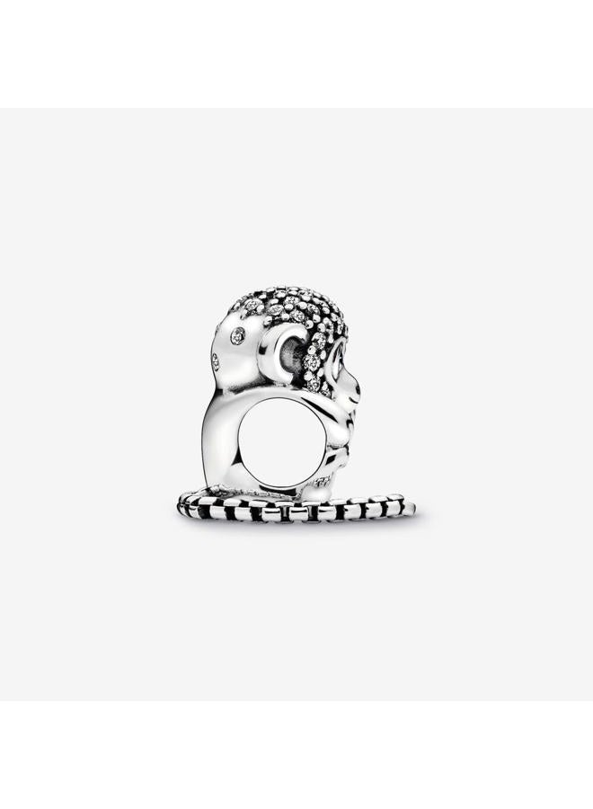 ZURWTCH Pavé Zircon Monkey Charm Fit Women Bracelet Necklaces Fashion Gifts 925 Sterling Silver DIY Jewelry, Silver, Zircon - Image 3