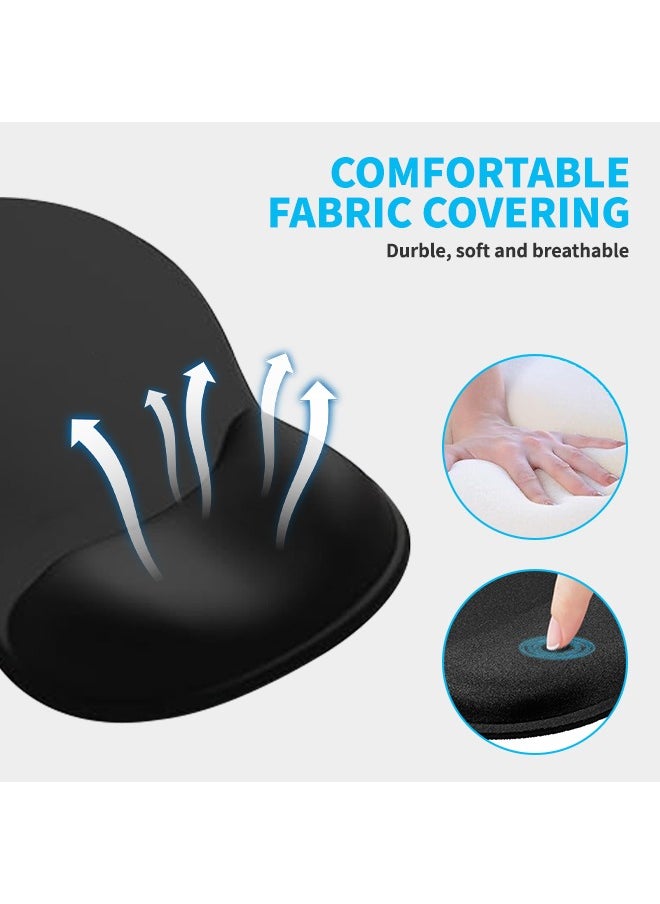 Generic - Mouse Pad with Wrist Rest, Non-Slip Base Mouse Mat, Soft Gel and Lycra Fabric, Comfortable and Breathable, Suitable for Long-Term Gaming and Office Work - Image 1