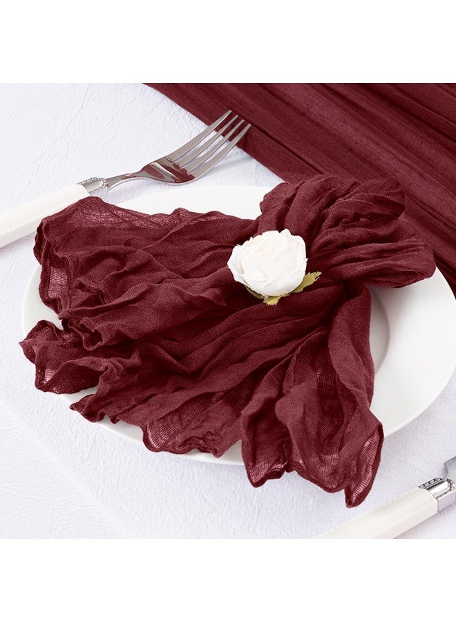 6 قطع من المناديل القماشية 45 سم * 45 سم بألوان صلبة بأسلوب بوهيمي، مناديل قماشية مربعة بسيطة وريفية، مناسبة لحفلات الزفاف، العشاء، البوفيه، حفلات عيد الميلاد وزينة الطاولات في المناسبات - Image 5