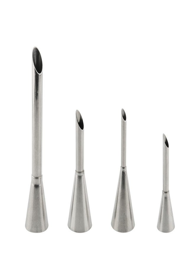 DGHAOP Cake Cream Puff Icing Piping Nozzle Tips 4 in 1 304 Stainless Steel Cream Piping Tip Nozzles Kit for Candy Fondant Baking Cake Decorating - Image 1