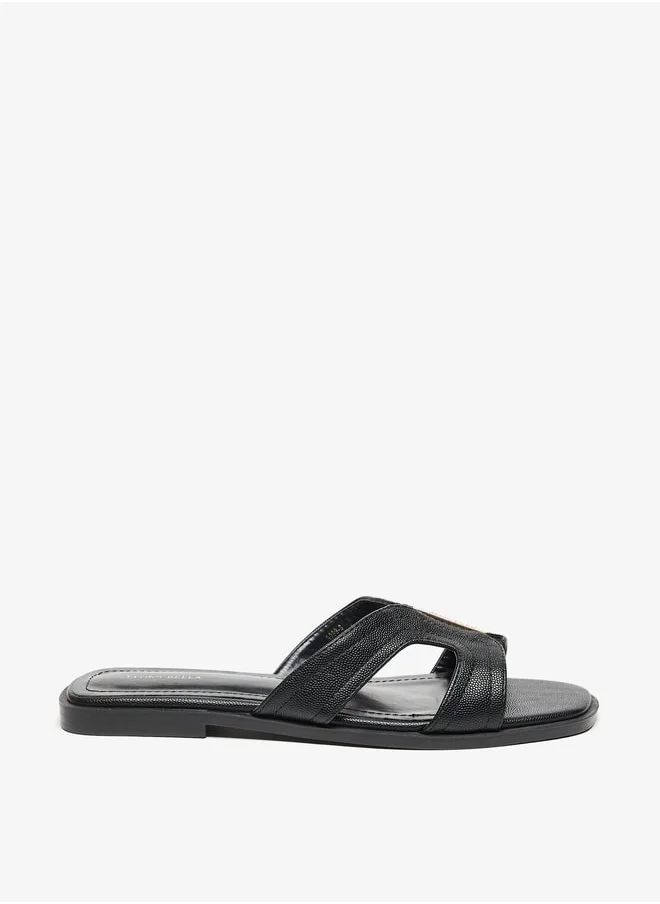Flora Bella By Shoexpress Womens Textured Slip-On Sandals