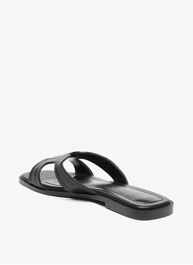 Flora Bella By Shoexpress Womens Textured Slip-On Sandals