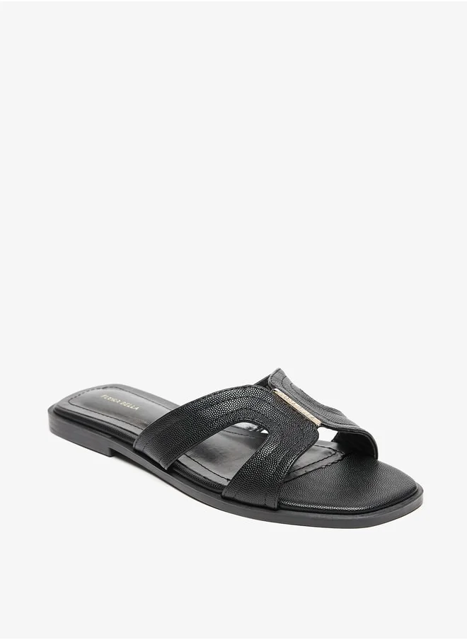 Flora Bella By Shoexpress Womens Textured Slip-On Sandals