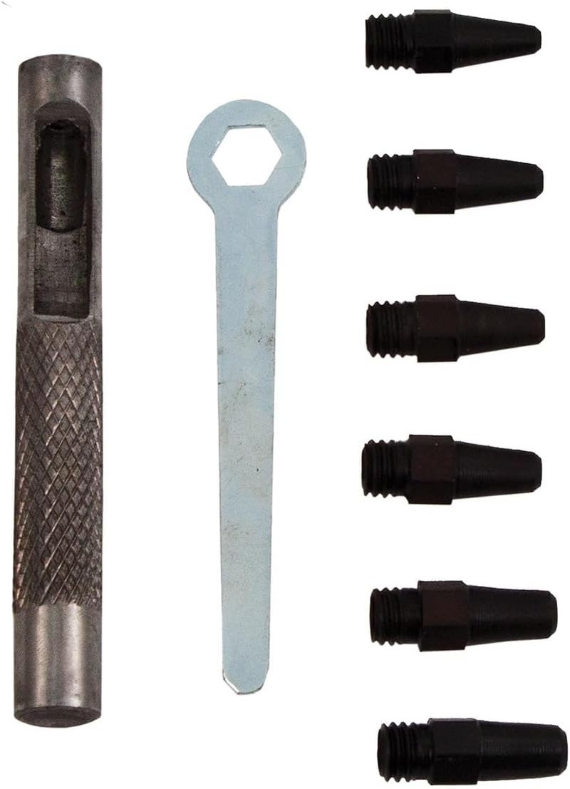 Realeather T3003 Mini Leather Punch Set for Crafting 6 Sizes from 116  316 Chrome 6Piece Set - Image 2