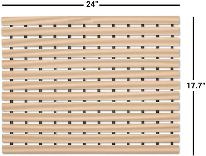 F fabsouk Shower Mats for Bathroom Anti Slip/Shower Mat/Shower Mat Anti Slip Bathroom Floor Mat with Water Drain Holes/Thickness 9mm/Size (Beige, 61cm x 45cm) - Image 2