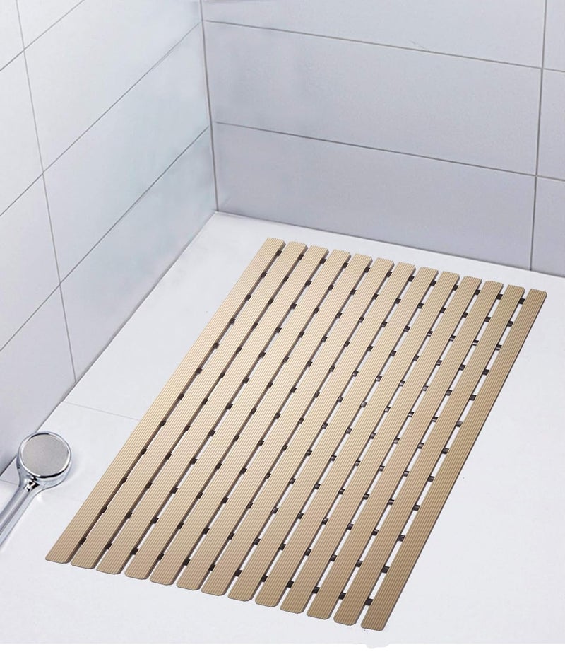 F fabsouk Shower Mats for Bathroom Anti Slip/Shower Mat/Shower Mat Anti Slip Bathroom Floor Mat with Water Drain Holes/Thickness 9mm/Size (Beige, 61cm x 45cm) - Image 4