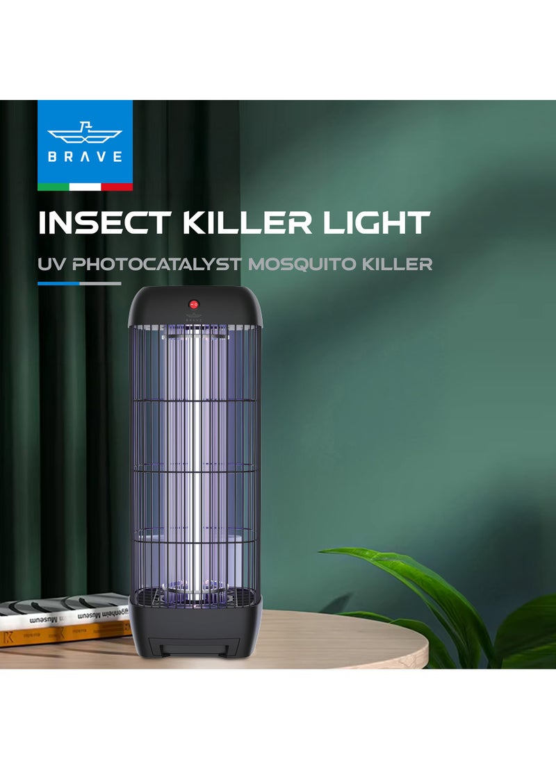 Brave High Power Mosquito Killer Lamp & Fly Trap, Smart Pest Control Device for Indoor & Outdoor Use, Effective in Killing Flying Insects, 15W Power & 1800V Electric Strike, Mosquito Fly Trap, 100% Original Insect Killer Device, High Power UV Mosquito Trap, Perfect for Home, Patio, Garden, Kitchen, Office, Camping, Durable Design, 24/7 Protection (Black)  - Image 2