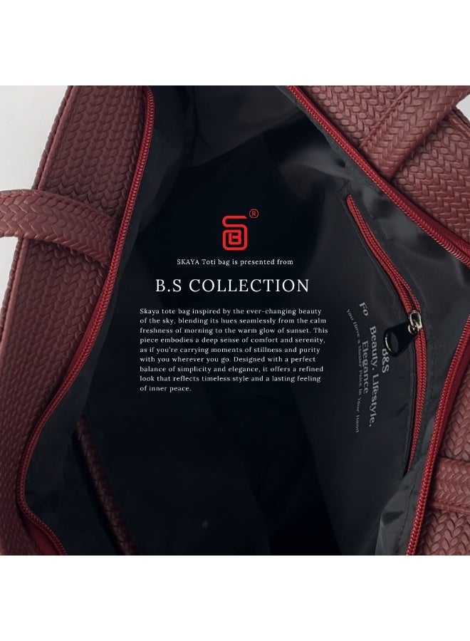 B.S COLLECTION Women's tote bag, practical and comfortable design -  Burgundy - Image 4