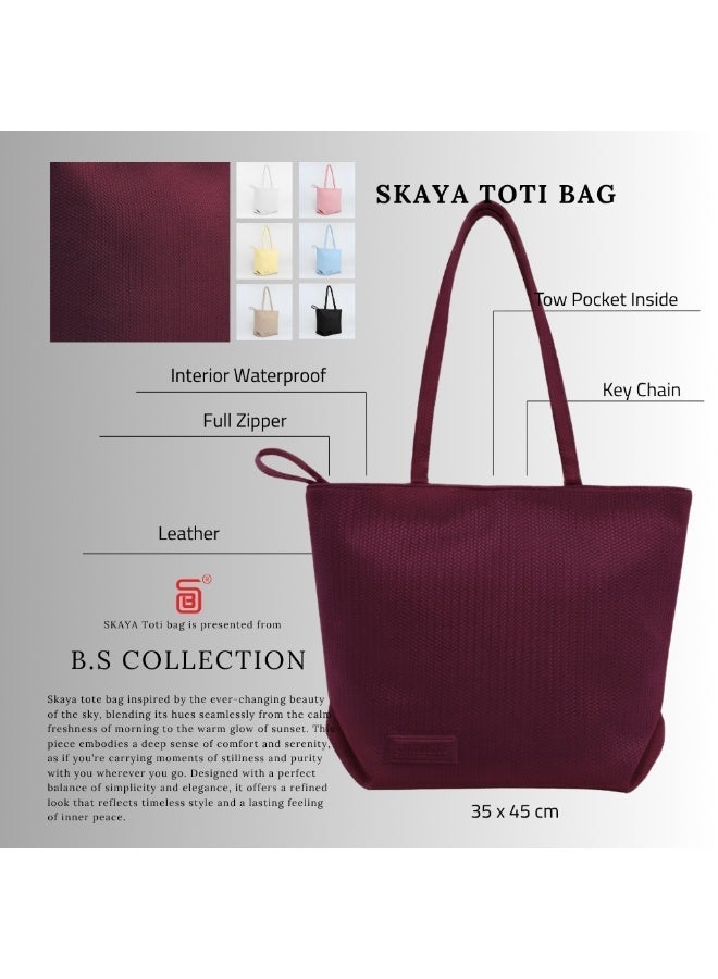 B.S COLLECTION Women's tote bag, practical and comfortable design -  Burgundy - Image 3