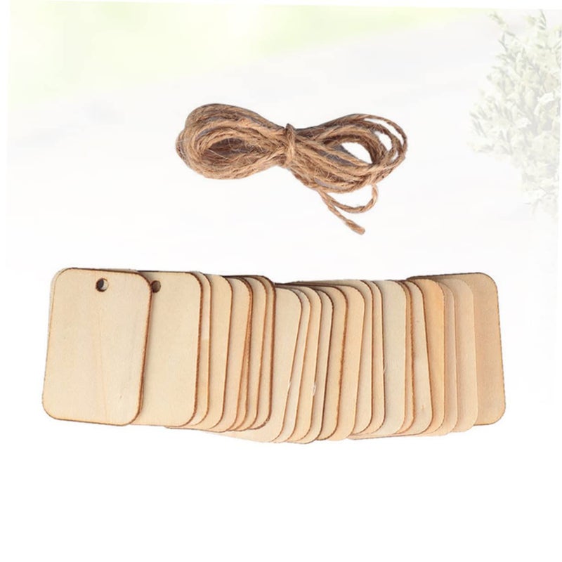 153 Pcs Hanging Wooden Message Board Set Small Square Tags Cord for DIY Decorations Party Favors - Image 4