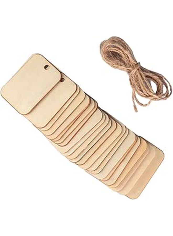 153 Pcs Hanging Wooden Message Board Set Small Square Tags Cord for DIY Decorations Party Favors - Image 1