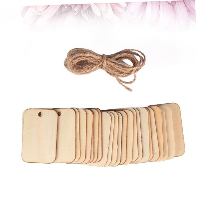 153 Pcs Hanging Wooden Message Board Set Small Square Tags Cord for DIY Decorations Party Favors - Image 5