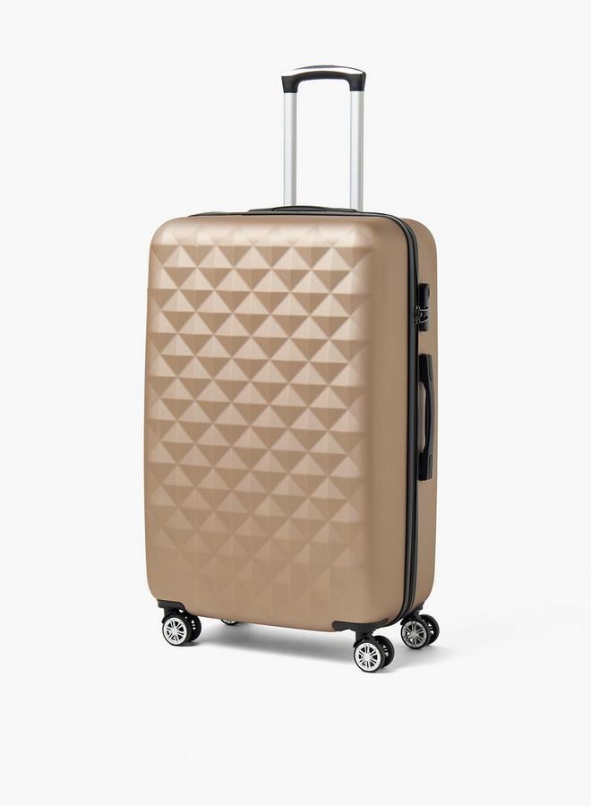 Wave Textured Hardcase Luggage Trolley With Retractable Handle - 28 Inches Check-In Bag - Image 1