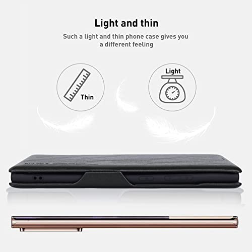 PULOKA Premium Vegan Leather Phone Cover Compatible with iPhone 15 PRO - Sleek Flip Case with Card Slot - Slim, Durable, Privacy Protection - Kickstand Function - Elegant Flip Wallet Cases - Black - Image 5