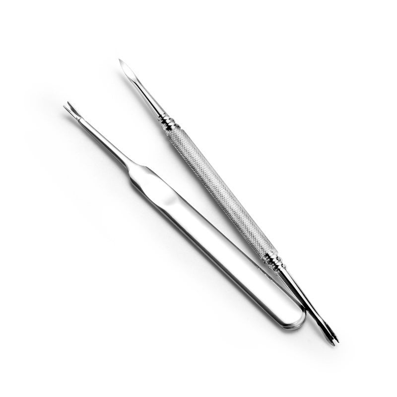 Stainless steel double head v-shaped shovel push cuticle pusher manicure supplies manicure tool suit - Image 4