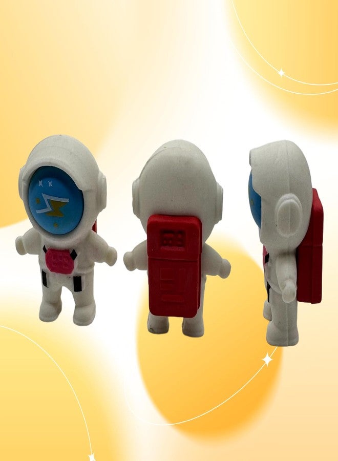 Dicanence 18pcs Cute Outer Space Themed Erasers Fun 3D Spaceman Desk Pet Pencil Erasers for Prize Gifts Party Favors Goodie Bag Fillers(Cartoon) - Image 4