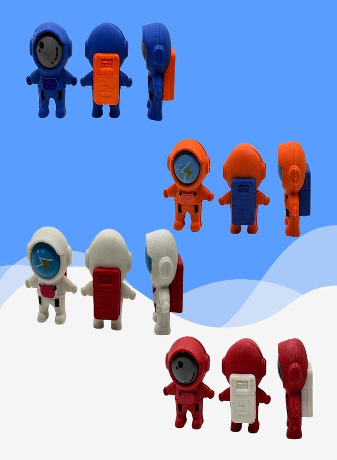 Dicanence 18pcs Cute Outer Space Themed Erasers Fun 3D Spaceman Desk Pet Pencil Erasers for Prize Gifts Party Favors Goodie Bag Fillers(Cartoon) - Image 2