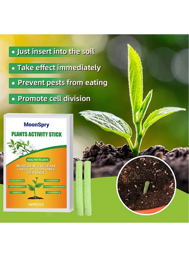 MOONSPRY Plants Activity Stick, Fertilizer Spikes, Plant Growth Food Spikes for Indoor Outdoor, Growth Plant Food Sticks Continuous Feeding for all Flowering and Foliage Houseplants 18pcs - Image 4