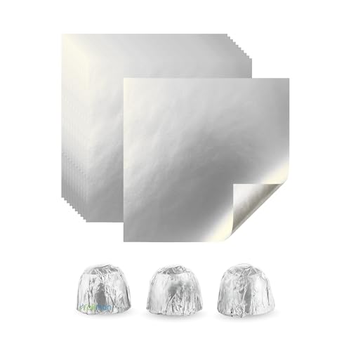 Foilman 500 Sheets Chocolate Wrappers Candy Wrappers Confectionery Foil sheets DIY Candy and Chocolate Wrapping For All Occasions Foil Wrappers - 3 x 3 Inch (Silver) - Image 3