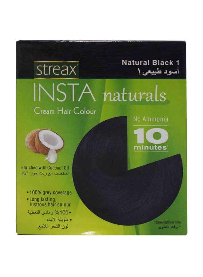 Streax كريم صبغة شعر إنستا ناتشورال أسود طبيعي 15 مل - Image 1