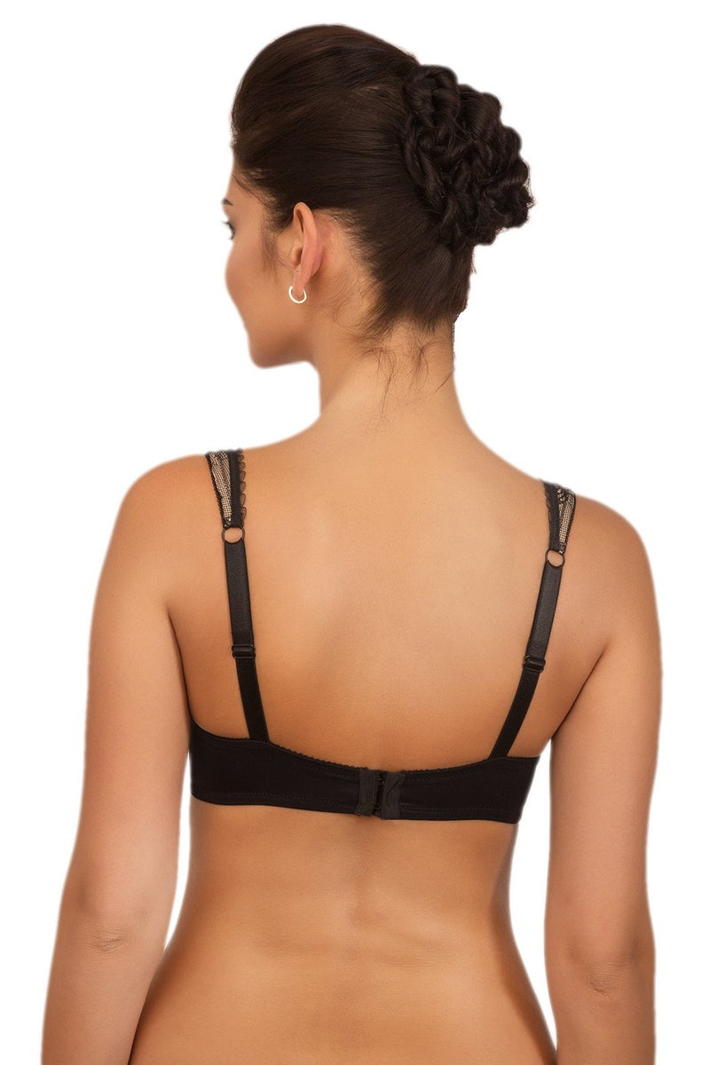 Rosme Womens Balconette Bra with Padded Straps, Collection Laura, Black, Size 32G - Image 2