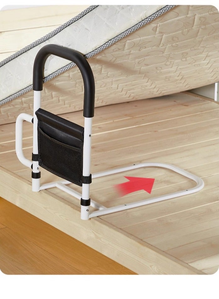 Bed Rails for the Elderly, Disabled, Pregnant Women, and Postoperative populations Safety,Bed Assist Rail with Double Grab Bars & Fall Prevention Guard & Storage Pocket - Image 4