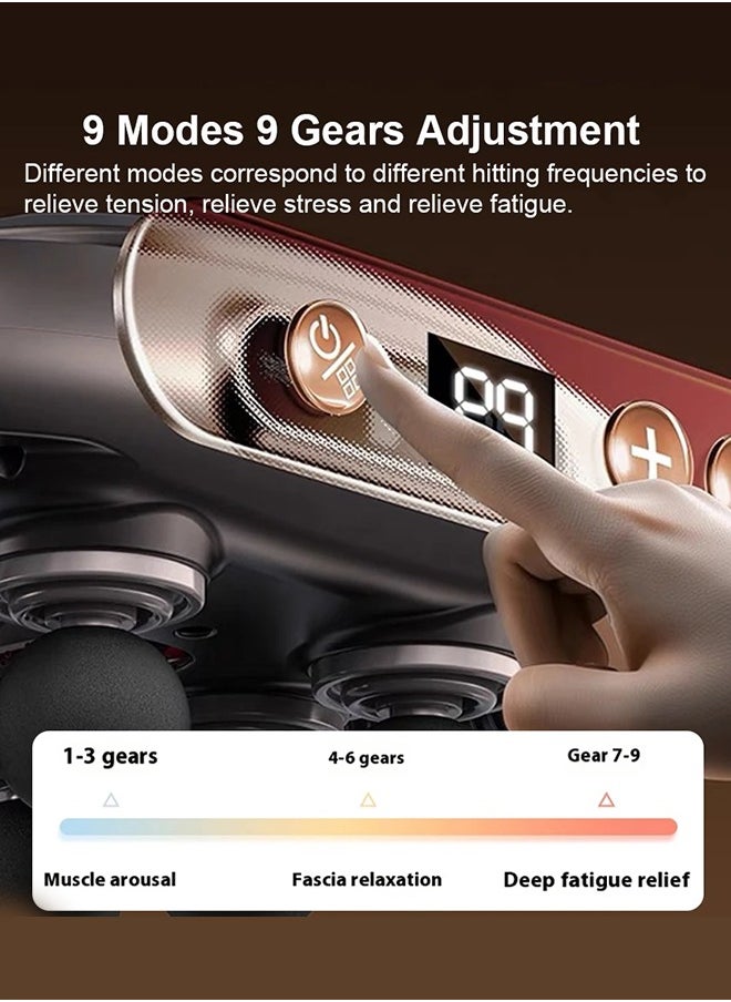 Fascia Gun 6 Heads Massage Gun Muscle Relaxation Electric Massager Body Massage Deep Tissue Muscle for Pain Relief Back Leg Neck