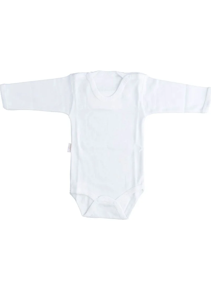 Sebi Baby Ecru Body Cotton Long Sleeve Snap Bodysuit SB157