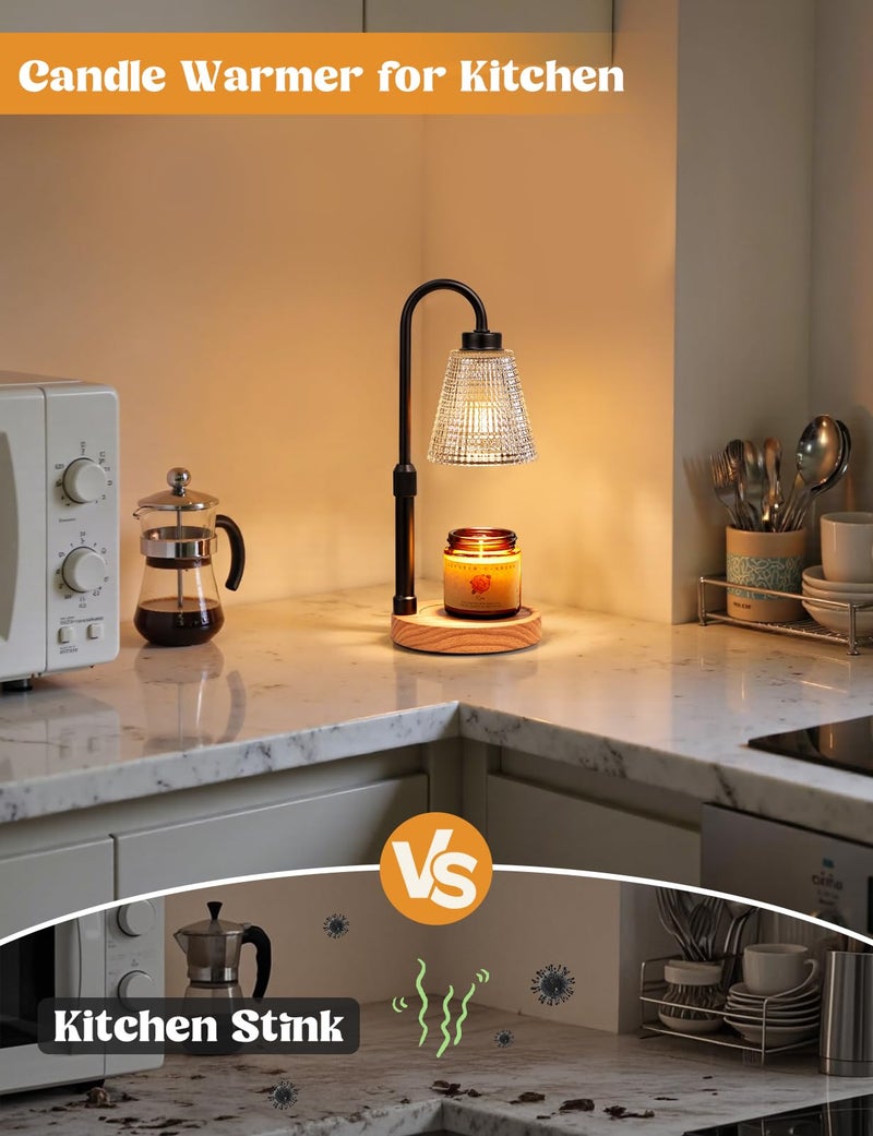 Innqoo Rustic Candle Warmer Lamp with Timer, Dimmable Candle Warmer for Jar Candles, Height Adjustable Wax Melts Warmer, Birthday Gifts for Women Mom, House Warming Gifts New Home Decor - Image 5