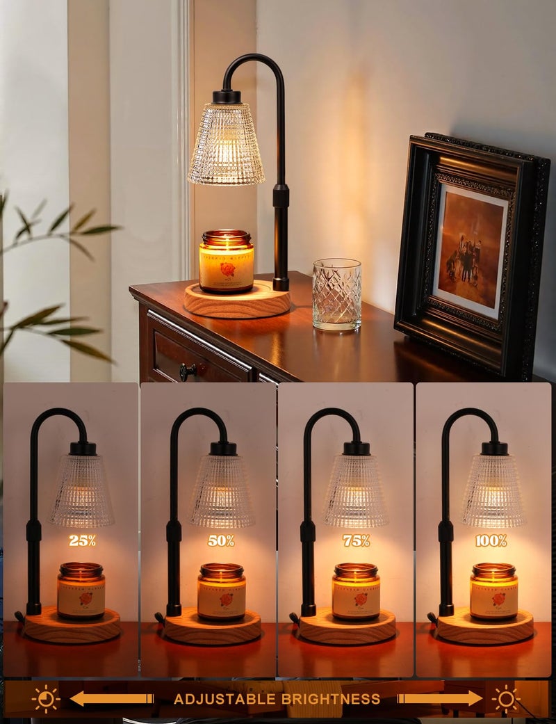 Innqoo Rustic Candle Warmer Lamp with Timer, Dimmable Candle Warmer for Jar Candles, Height Adjustable Wax Melts Warmer, Birthday Gifts for Women Mom, House Warming Gifts New Home Decor - Image 2