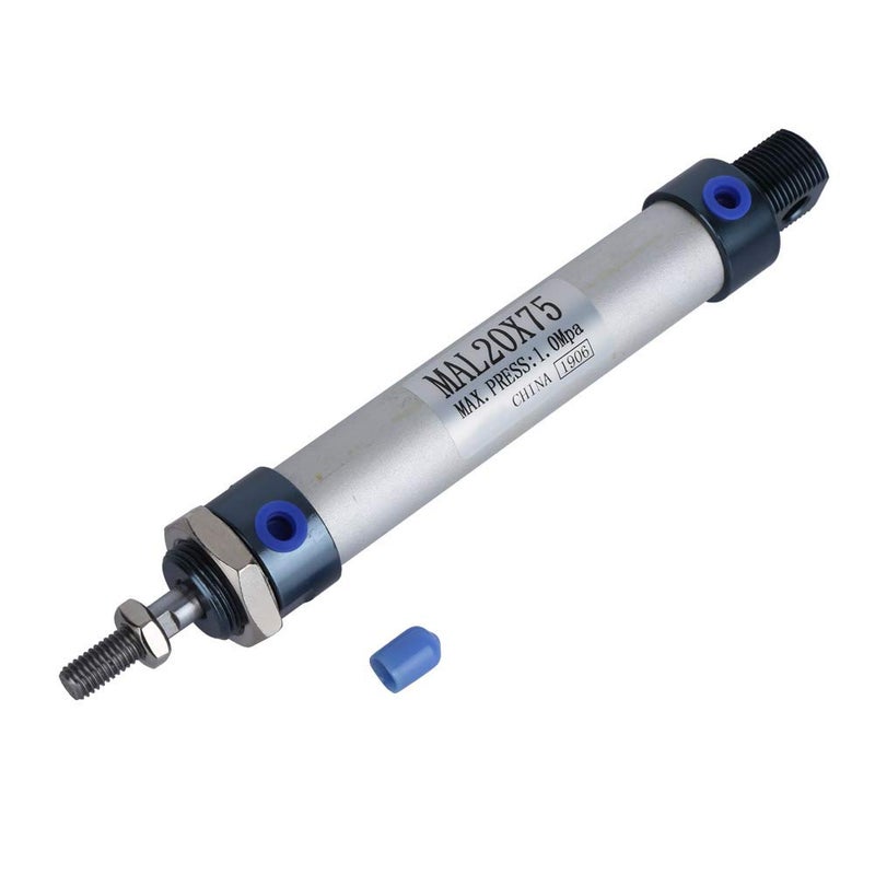 Aluminum Alloy 20mm Pneumatic Cylinder Single Rod Double Acting 75mm Stroke for Valve Switching - Image 2