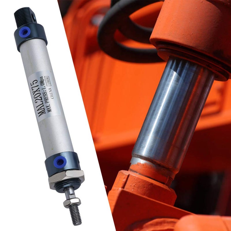 Aluminum Alloy 20mm Pneumatic Cylinder Single Rod Double Acting 75mm Stroke for Valve Switching - Image 3