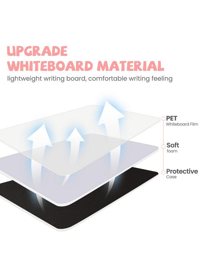 AGM سبورة بيضاء صغيرة قابلة للمسح الجاف، سبورة بيضاء قابلة للطي على الوجهين مع قلم، سبورة صغيرة محمولة قابلة للمسح الجاف للدراسة والاجتماعات والرسم والتخطيط - Image 5
