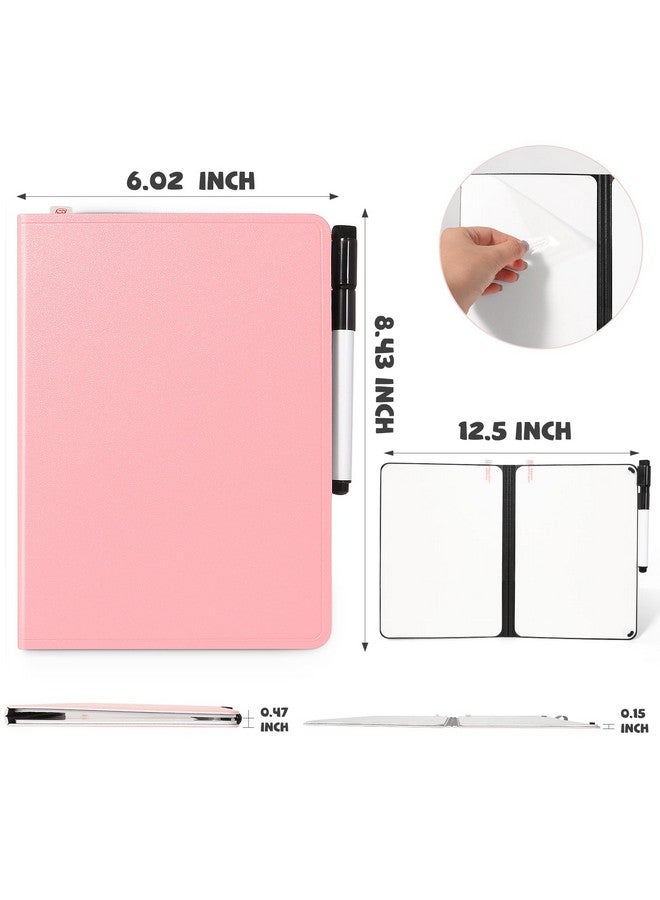 AGM سبورة بيضاء صغيرة قابلة للمسح الجاف، سبورة بيضاء قابلة للطي على الوجهين مع قلم، سبورة صغيرة محمولة قابلة للمسح الجاف للدراسة والاجتماعات والرسم والتخطيط - Image 3