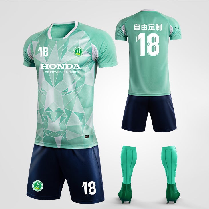 Quick-Drying, Moisture-Wicking, Full-Body Digital Print World Cup Jersey Fan Version Polyester Fiber Football Uniform Set - Image 1