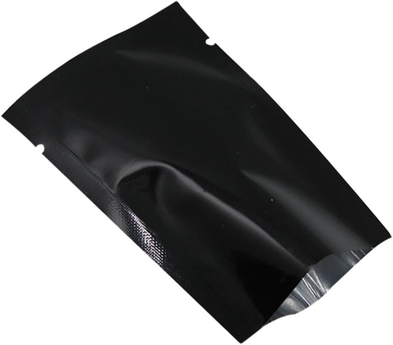 WACCOMT Pack 100 Pieces 5 x 7cm (2.0 x 2.8 inch) Small Black Mylar Bags Foil Open Top Bag Vacuum Heat Sealable Foil Food Storage Pouches for Sample Candy Metallic Aluminum Foil Mylar Pouch - Image 1